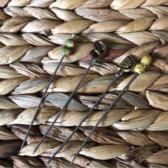 4pc stainless steel and cocktail Hors D'oeuvres appetizer picks - Picture 1 of 3